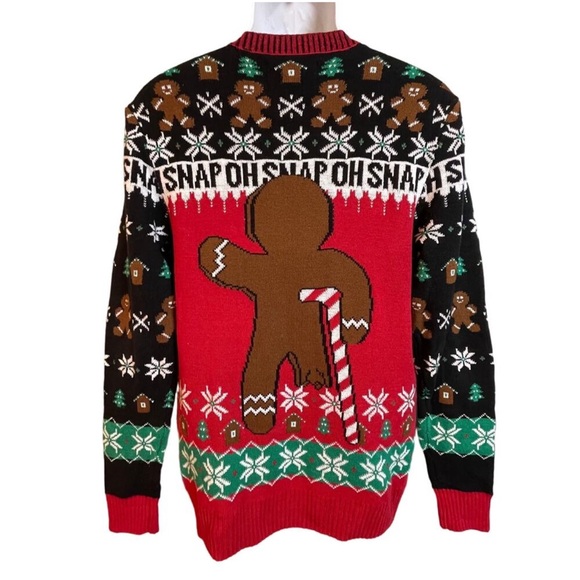Ugly Christmas sweater size XL unisex gingerbread man - Picture 2 of 7